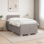 vidaXL Posteľ boxspring s matracom Sivohnedá 120 x 190 cm Látka