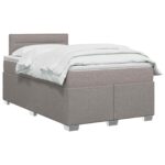 vidaXL Posteľ boxspring s matracom Sivohnedá 120 x 190 cm Látka – Obrázok 3