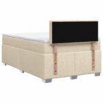 vidaXL Posteľ boxspring s matracom Krémová 120 x 190 cm Látka – Obrázok 7