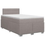 vidaXL Posteľ boxspring s matracom Sivohnedá 120 x 200 cm Látka – Obrázok 2