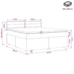vidaXL Posteľ boxspring s matracom Tmavohnedá 140 x 190 cm Látka – Obrázok 10