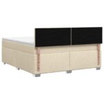 vidaXL Posteľ boxspring s matracom Krémová 140 x 200 cm Látka – Obrázok 8