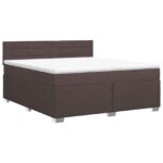 vidaXL Posteľ boxspring s matracom Tmavohnedá 160 x 200 cm Látka – Obrázok 2