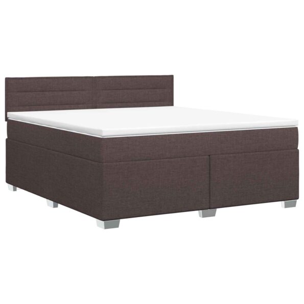 vidaXL Posteľ boxspring s matracom Tmavohnedá 160 x 200 cm Látka – Obrázok 2