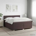 vidaXL Posteľ boxspring s matracom Tmavohnedá 180 x 200 cm Látka – Obrázok 11