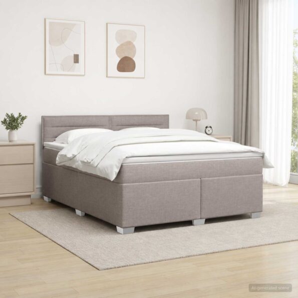 vidaXL Posteľ boxspring s matracom Sivohnedá 180 x 200 cm Látka – Obrázok 11