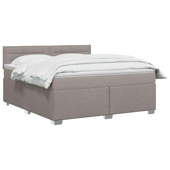 vidaXL Posteľ boxspring s matracom Sivohnedá 180 x 200 cm Látka – Obrázok 2