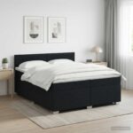 vidaXL Posteľ boxspring s matracom Čierna 200 x 200 cm Látka