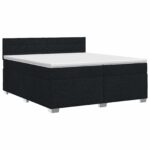 vidaXL Posteľ boxspring s matracom Čierna 200 x 200 cm Látka – Obrázok 2