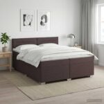 vidaXL Posteľ boxspring s matracom Tmavohnedá 200 x 200 cm Látka