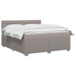 vidaXL Posteľ boxspring s matracom Sivohnedá 200 x 200 cm Látka – Obrázok 2