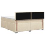 vidaXL Posteľ boxspring s matracom Krémová 200 x 200 cm Látka – Obrázok 7