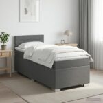 vidaXL Posteľ boxspring s matracom Tmavosivá 90 x 190cm Látka