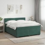 vidaXL Posteľ boxspring s matracom Tmavozelená 160 x 200 cm Zamat