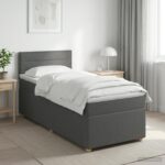 vidaXL Posteľ boxspring s matracom Tmavosivá 90 x 190 cm Látka