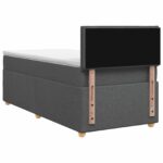 vidaXL Posteľ boxspring s matracom Tmavosivá 90 x 190 cm Látka – Obrázok 7
