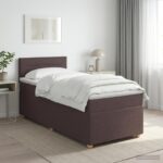 vidaXL Posteľ boxspring s matracom Tmavohnedá 90 x 190 cm Látka