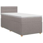 vidaXL Posteľ boxspring s matracom Sivohnedá 90 x 190 cm Látka – Obrázok 2
