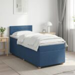 vidaXL Posteľ boxspring s matracom Modrá 90 x 190 cm Látka – Obrázok 11