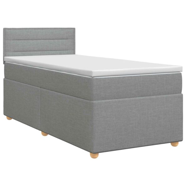 vidaXL Posteľ boxspring s matracom Svetlosivá 90 x 200 cm Látka – Obrázok 2