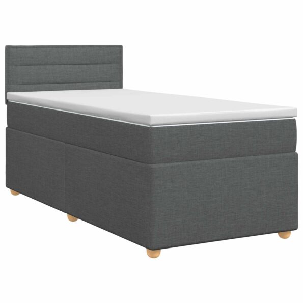 vidaXL Posteľ boxspring s matracom Tmavosivá 100 x 200 cm Látka – Obrázok 2
