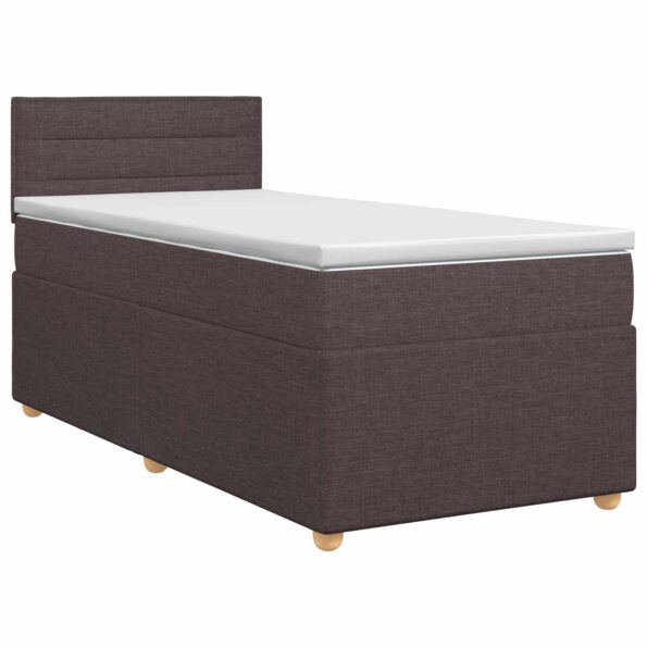 vidaXL Posteľ boxspring s matracom Tmavohnedá 100 x 200 cm Látka – Obrázok 2