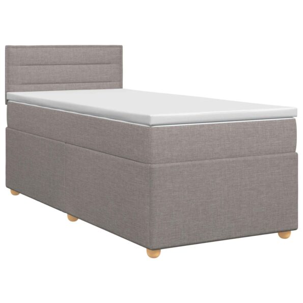 vidaXL Posteľ boxspring s matracom Sivohnedá 100 x 200 cm Látka – Obrázok 2