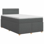 vidaXL Posteľ boxspring s matracom Tmavosivá 120 x 190 cm Látka – Obrázok 2