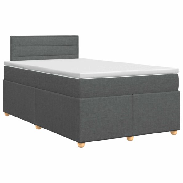 vidaXL Posteľ boxspring s matracom Tmavosivá 120 x 190 cm Látka – Obrázok 2