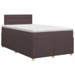 vidaXL Posteľ boxspring s matracom Tmavohnedá 120 x 190 cm Látka – Obrázok 2