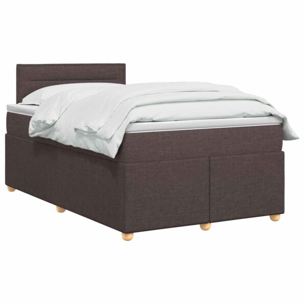vidaXL Posteľ boxspring s matracom Tmavohnedá 120 x 190 cm Látka – Obrázok 3