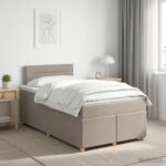 vidaXL Posteľ boxspring s matracom Sivohnedá 120 x 190 cm Látka