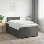vidaXL Posteľ boxspring s matracom Tmavosivá 120 x 200 cm Látka