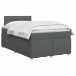 vidaXL Posteľ boxspring s matracom Tmavosivá 120 x 200 cm Látka – Obrázok 3