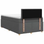 vidaXL Posteľ boxspring s matracom Tmavosivá 120 x 200 cm Látka – Obrázok 8