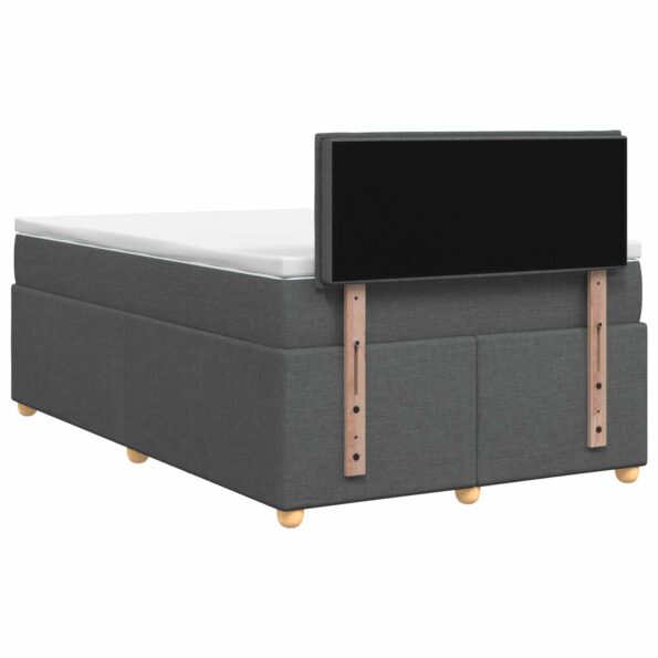vidaXL Posteľ boxspring s matracom Tmavosivá 120 x 200 cm Látka – Obrázok 8