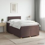 vidaXL Posteľ boxspring s matracom Tmavohnedá 120 x 200 cm Látka