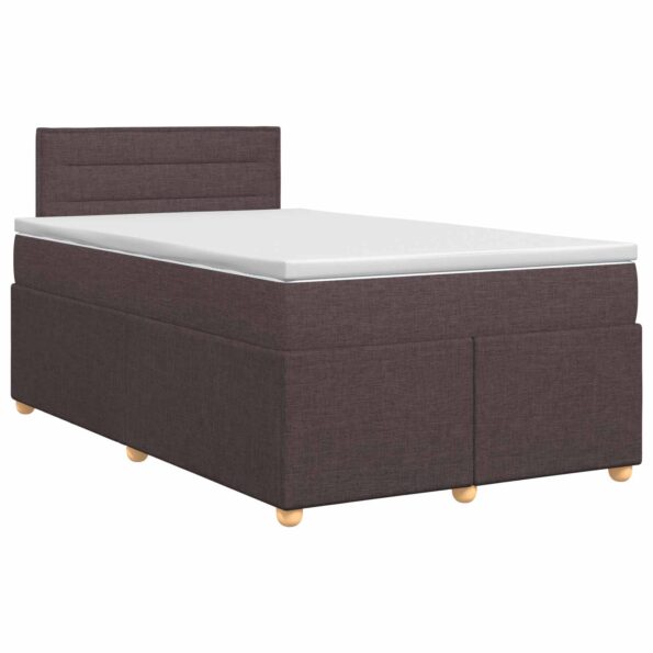 vidaXL Posteľ boxspring s matracom Tmavohnedá 120 x 200 cm Látka – Obrázok 2