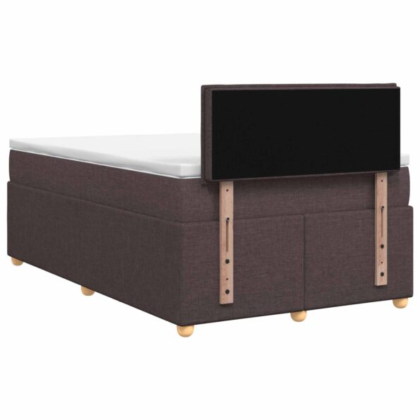 vidaXL Posteľ boxspring s matracom Tmavohnedá 120 x 200 cm Látka – Obrázok 8
