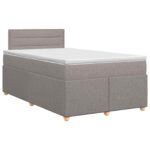vidaXL Posteľ boxspring s matracom Sivohnedá 120 x 200 cm Látka – Obrázok 2