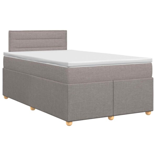 vidaXL Posteľ boxspring s matracom Sivohnedá 120 x 200 cm Látka – Obrázok 2