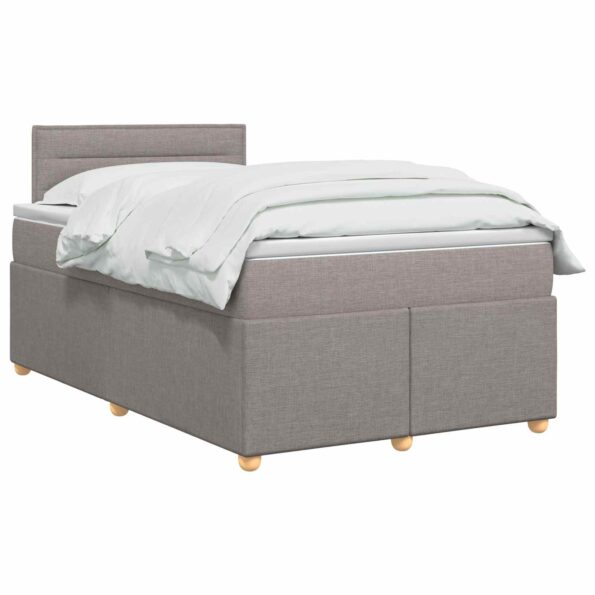 vidaXL Posteľ boxspring s matracom Sivohnedá 120 x 200 cm Látka – Obrázok 3
