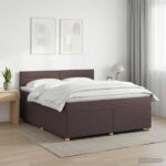 vidaXL Posteľ boxspring s matracom Tmavohnedá 140 x 200 cm Látka
