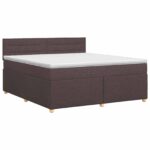 vidaXL Posteľ boxspring s matracom Tmavohnedá 140 x 200 cm Látka – Obrázok 2