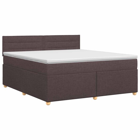 vidaXL Posteľ boxspring s matracom Tmavohnedá 140 x 200 cm Látka – Obrázok 2