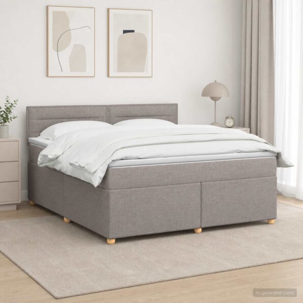 vidaXL Posteľ boxspring s matracom Sivohnedá 160 x 200 cm Látka – Obrázok 11