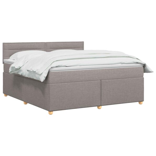 vidaXL Posteľ boxspring s matracom Sivohnedá 160 x 200 cm Látka – Obrázok 2