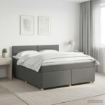 vidaXL Posteľ boxspring s matracom Tmavosivá 180 x 200 cm Látka