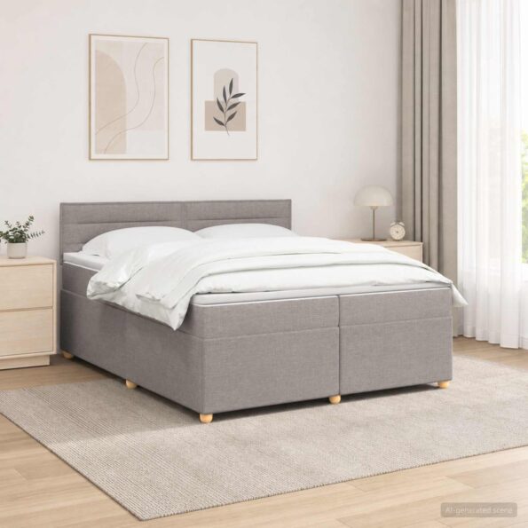 vidaXL Posteľ boxspring s matracom Sivohnedá 200 x 200 cm Látka – Obrázok 11