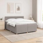 vidaXL Posteľ boxspring s matracom Sivohnedá 200 x 200 cm Látka